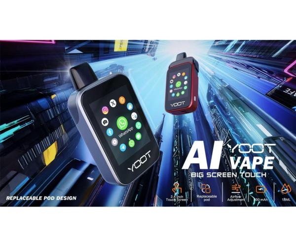 AI Vape with Full Touchscreen - Smart Pod System with Replaceable Pod